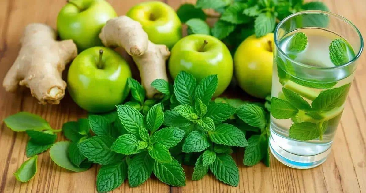 Ingredientes do Drink Verde com Suco de Maçã Verde e Gengibre