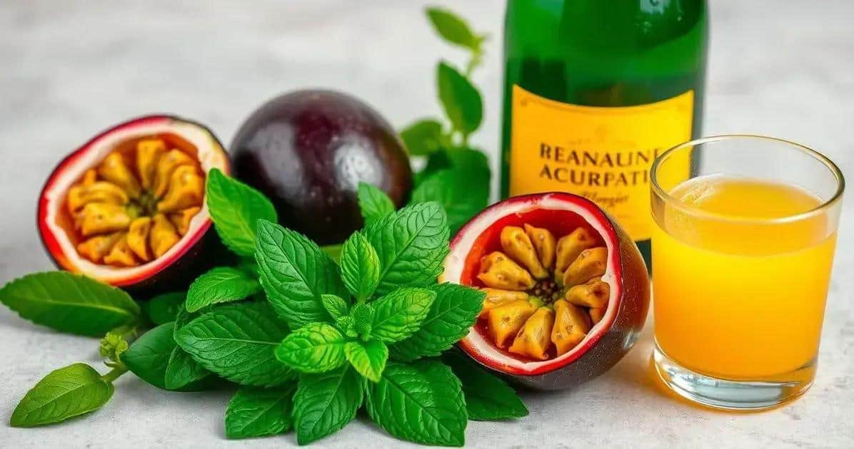 Ingredientes do Energético com Espumante e Maracujá
