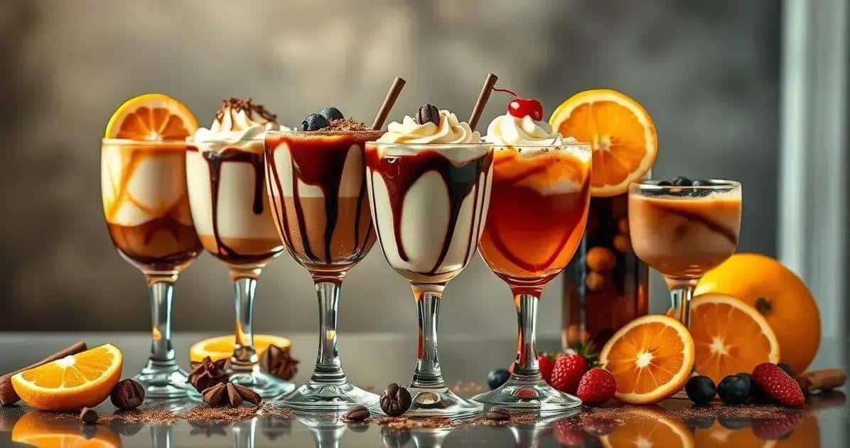 Variações do Licor de Avelã com Café e Licor de Laranja