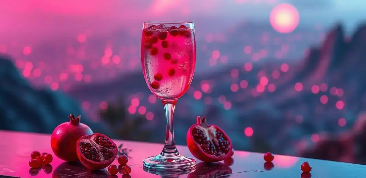 Coquetel com Licor de Romã e Champagne: Refrescância e Sabor em Um Copo