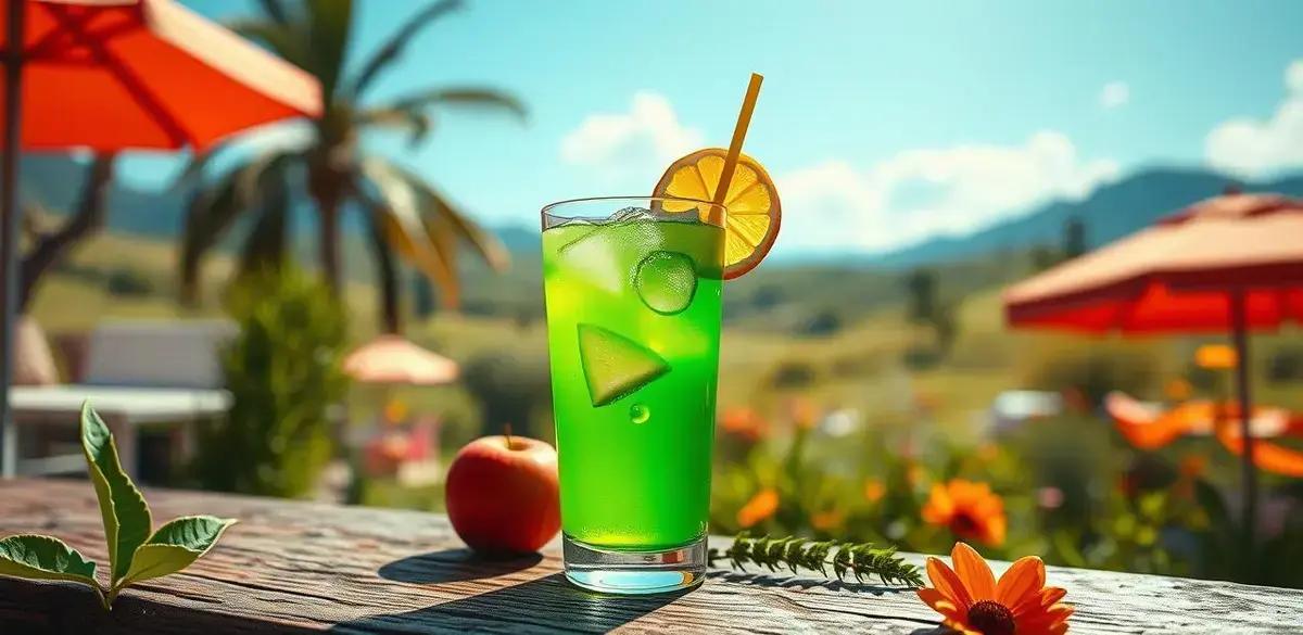 Drink Verde com Licor de Maçã e Limão Siciliano: Refresque-se Neste Verão!