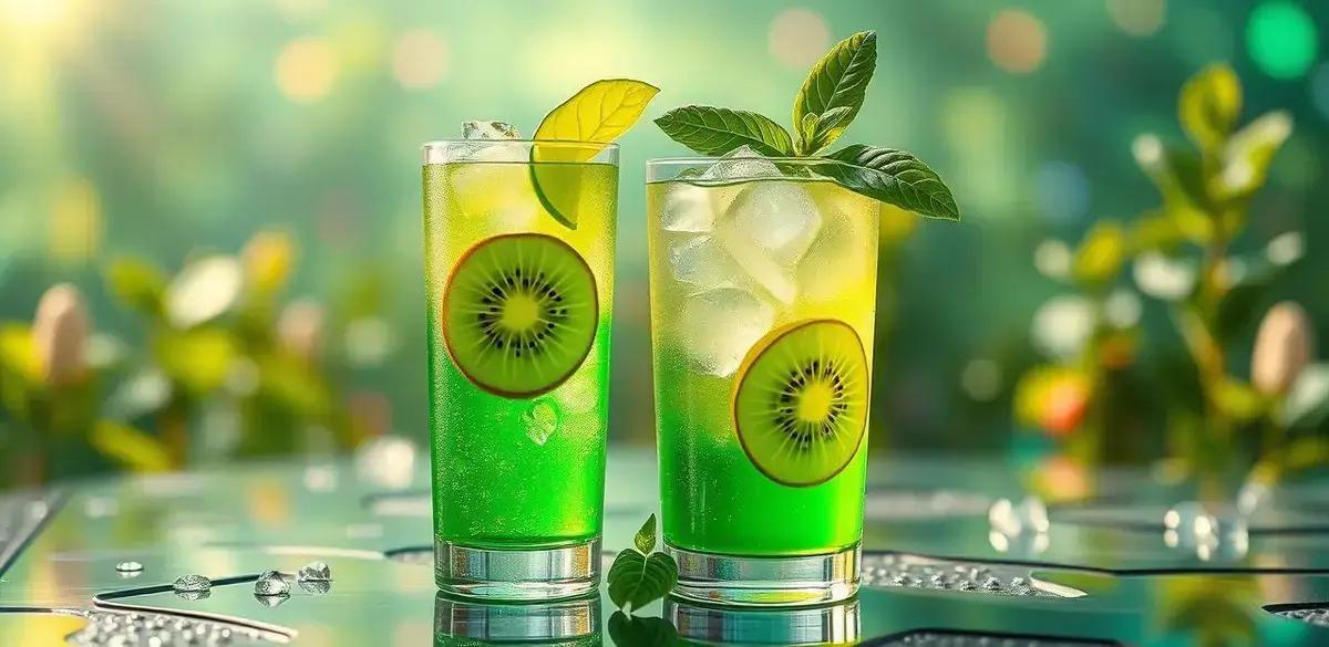 Drink Verde com Soda de Kiwi e Manjericão: Refresque-se com Esta Delícia