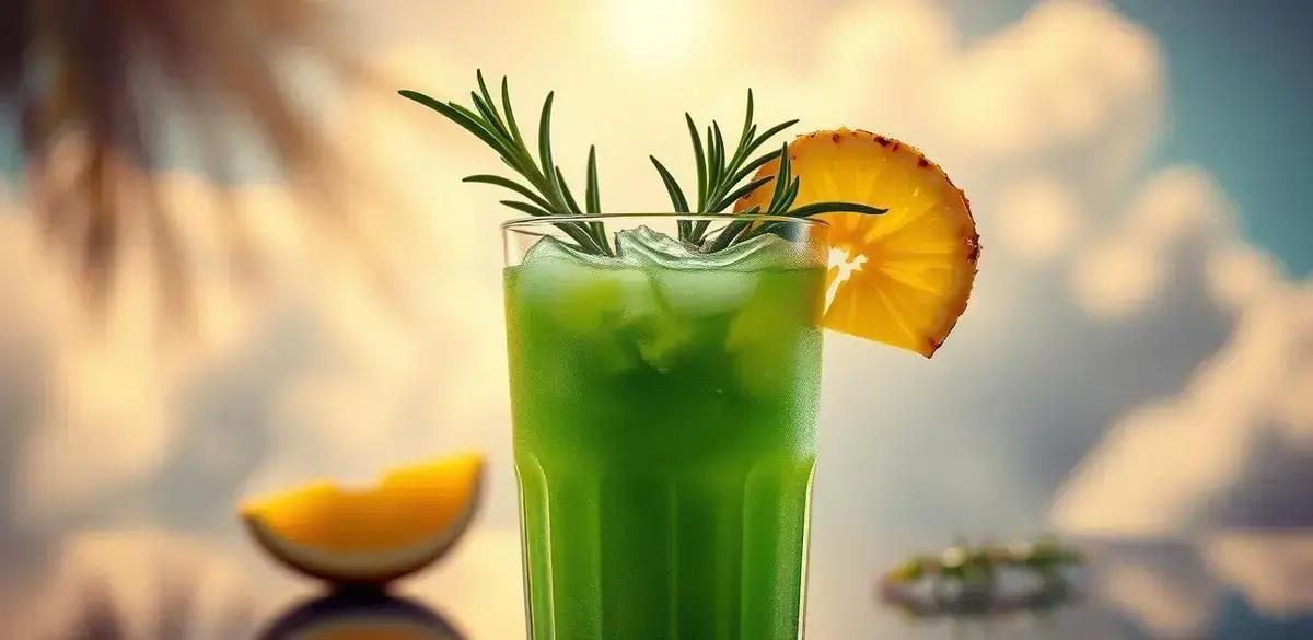 Drink Verde com Suco de Abacaxi e Alecrim: Refrescante e Delicioso