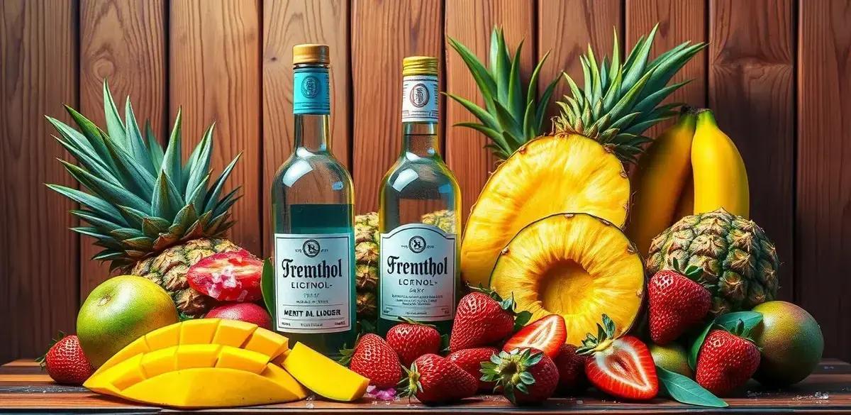 Ingredientes da Caipiríssima de Frutas Tropicais e Licor de Menta