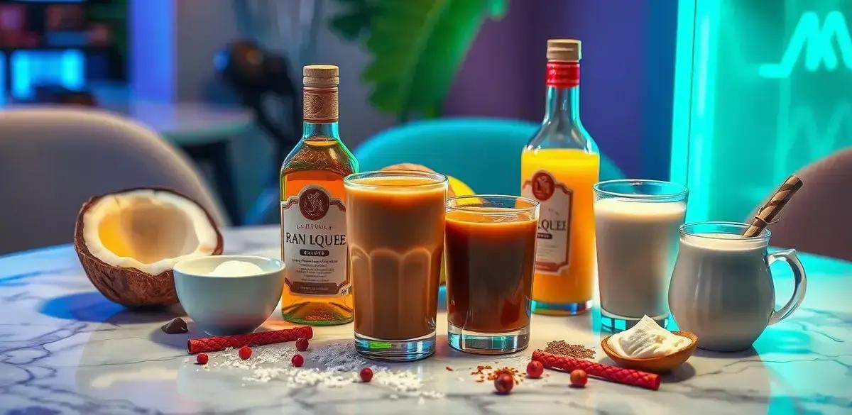 Ingredientes do Café com Licor de Coco e Pimenta Rosa