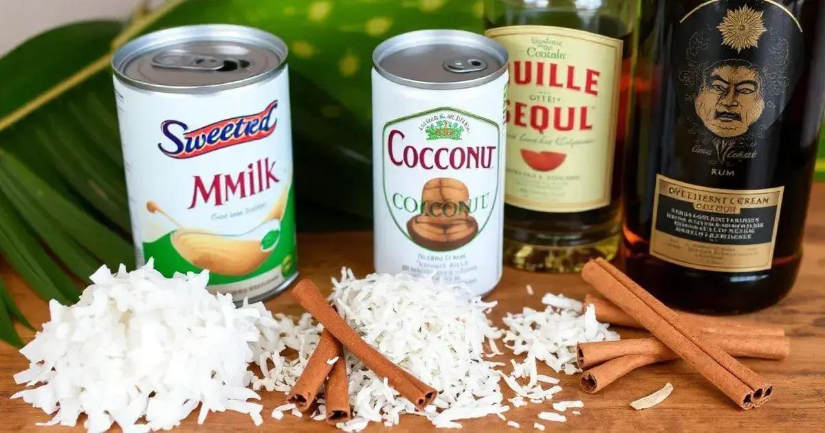 Ingredientes do Coquito com Raspas de Coco e Canela