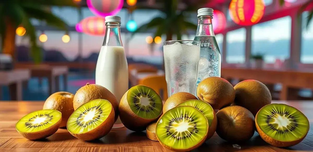 Ingredientes do Mocktail de Kiwi com Espuma de Coco