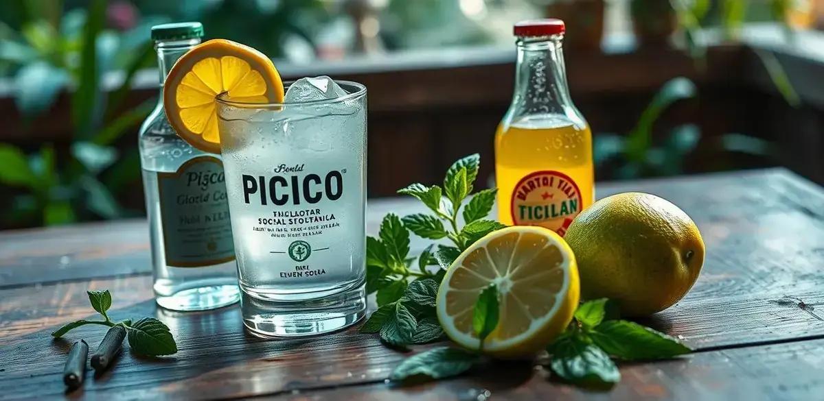 Ingredientes do Pisco com Refrigerante de Limão Siciliano