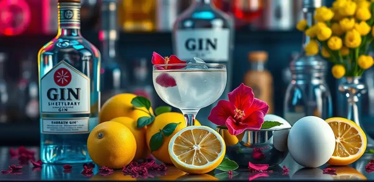 Ingredientes para Gin com Chá de Hibisco e Espuma de Limão