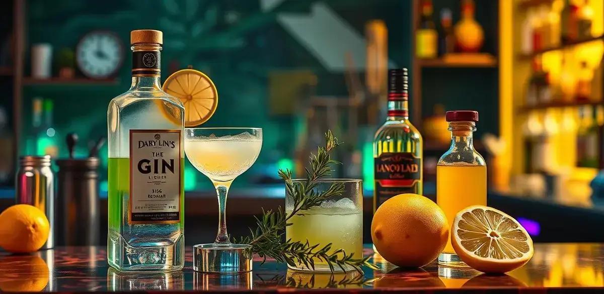 Ingredientes para o Martini com Licor de Maçã Verde e Alecrim