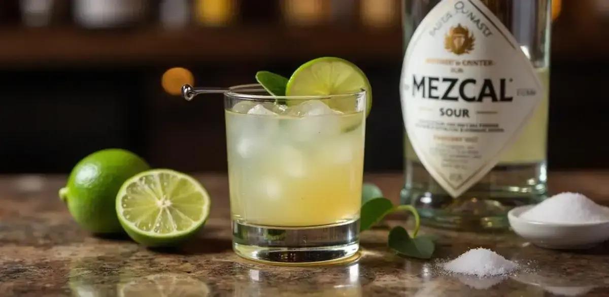 Ingredientes para o Mezcal Sour com Suco de Limão