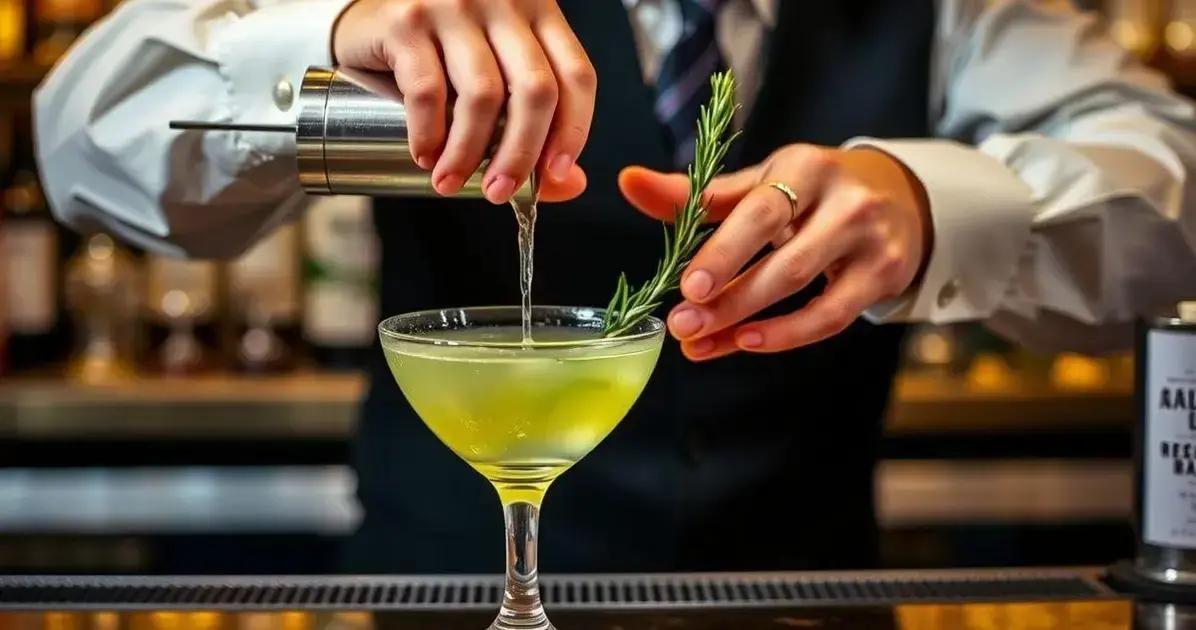 Método de Preparo do Martini com Licor de Maçã Verde e Alecrim