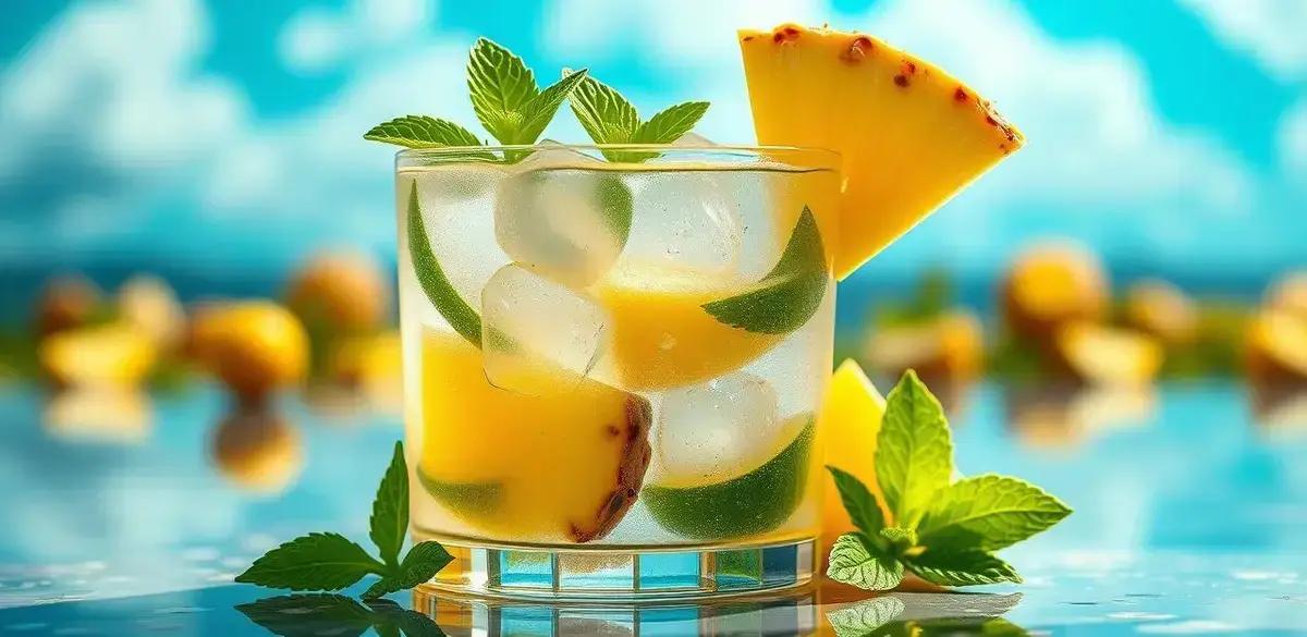 Mojito de Abacaxi e Hortelã com Água Tônica: Refrescância Tropical