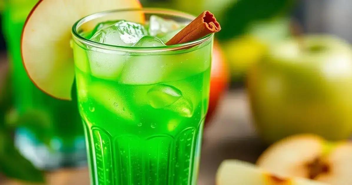 Saque com Refrigerante de Maçã Verde e Canela: Uma Bebida Refrescante para o Verão